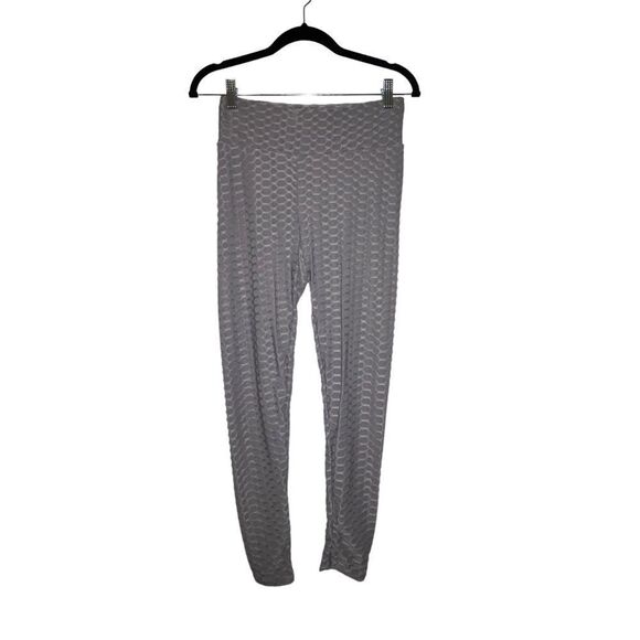 Fitted Workout Pants, Rouched Cinched Butt Yoga Pants Gray - Picture 3 of 3